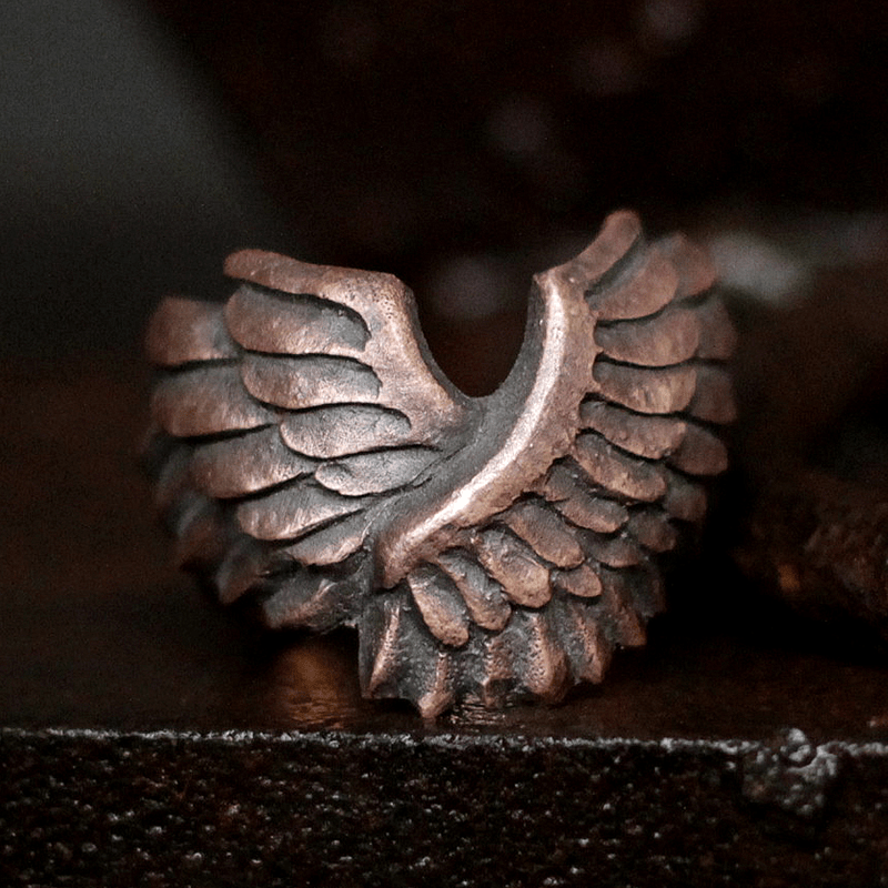 Angel Wing Brass Sterling Silver Beast Ring