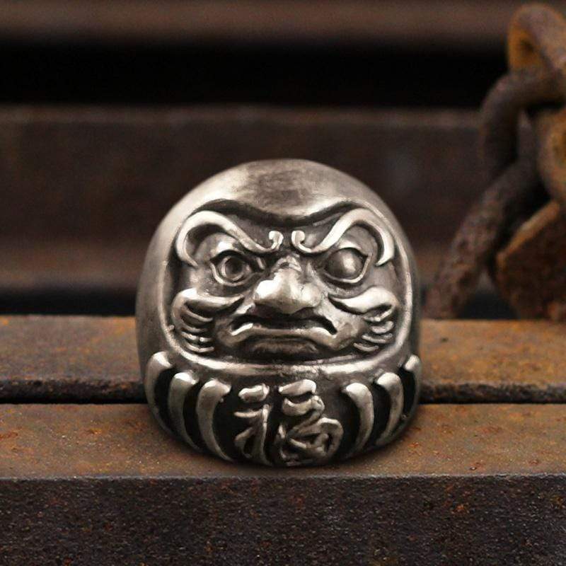 Blessed Japanese Dharma Tumbler Sterling Silver Brass Ring