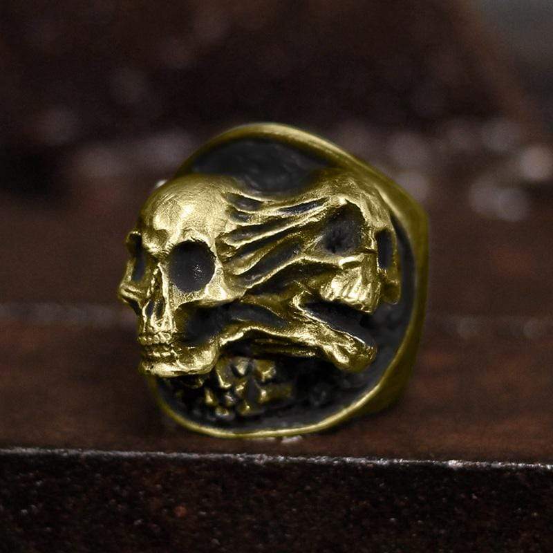 Ripped Soul Sterling Silber Messing Totenkopf Ring