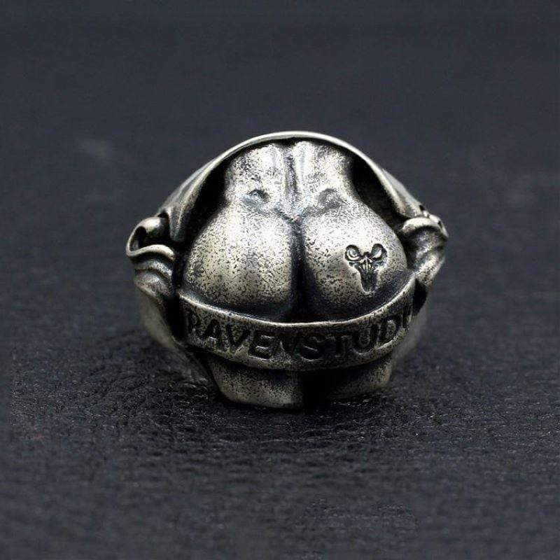 Butt Shaped Sterling Silver Ring