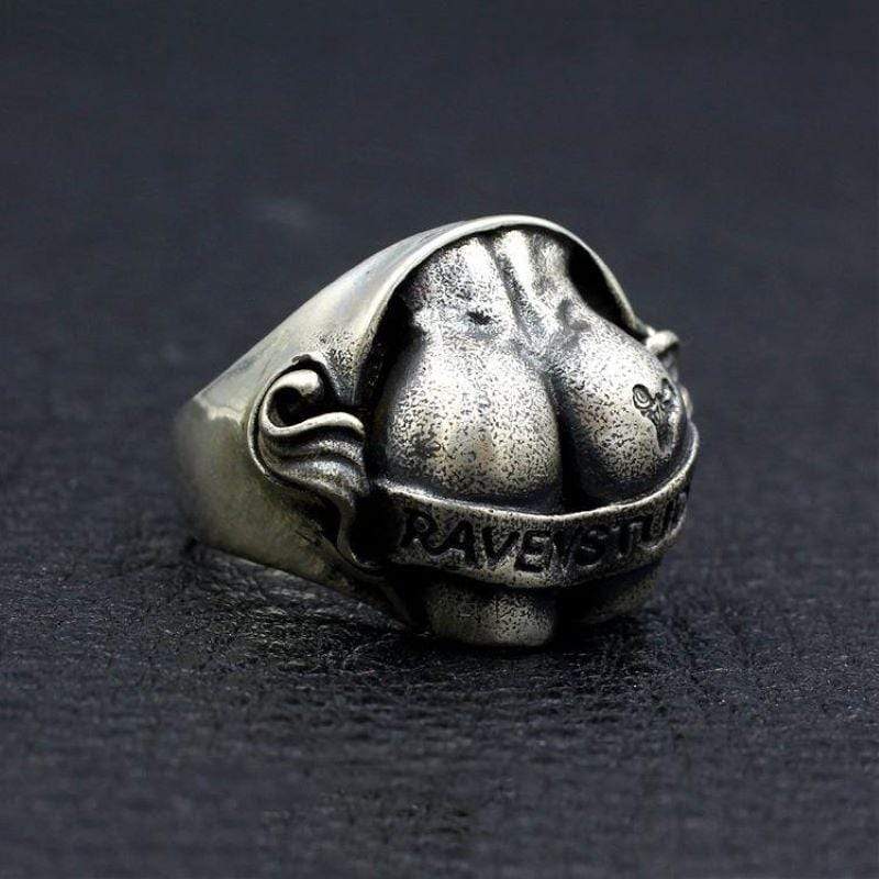 Butt Shaped Sterling Silver Ring