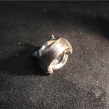 Smiling Cat Sterling Silver Brass Ring