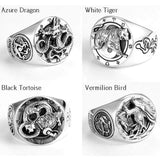 Chinese Four Symbols Sterling Silver Ring | Gthic.com