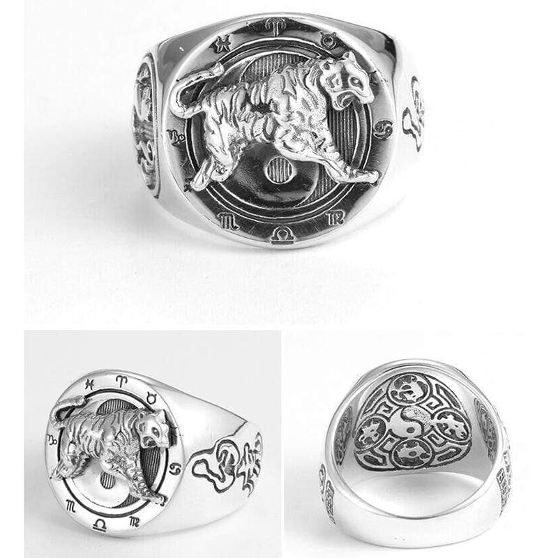 Chinese Four Symbols Sterling Silver Ring | Gthic.com