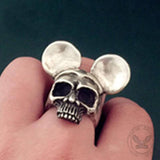 Classic Mickey Sterling Silver Skull Ring | Gthic.com