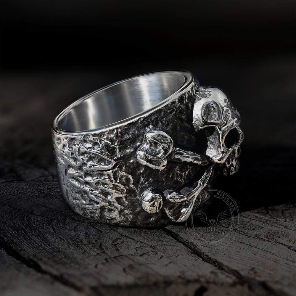 Crossbones Pirate Stainless Steel Skull Ring | Gthic.com