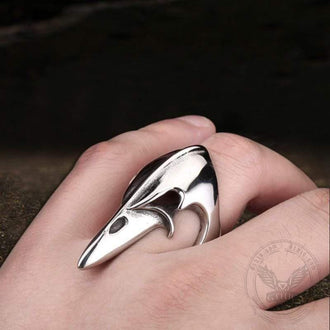 Crow Head Stainless Steel Beast Ring | Gthic.com