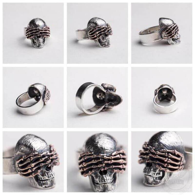 Dark 925 Silver Skull Ring