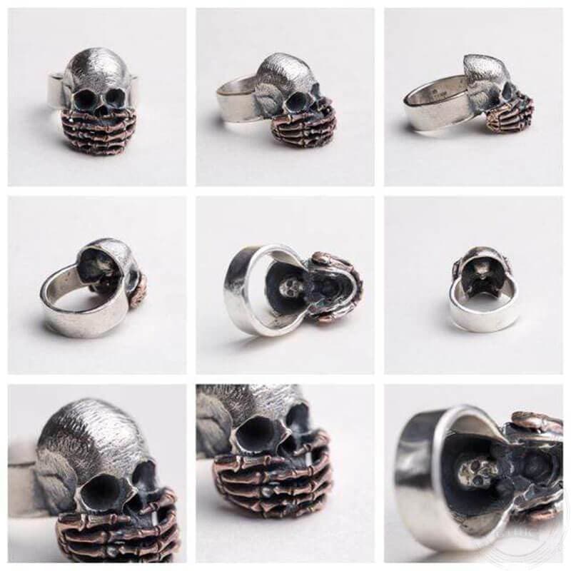 Dark 925 Silver Skull Ring