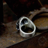 Dark Crack Sterling Silver Skull Ring 04 | Gthic.com