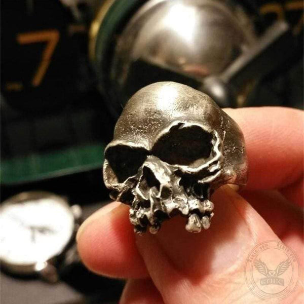Dark Retro Sterling Silver Skull Ring