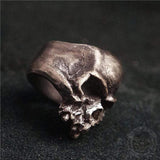 Dark Retro Sterling Silver Skull Ring 03 | Gthic.com