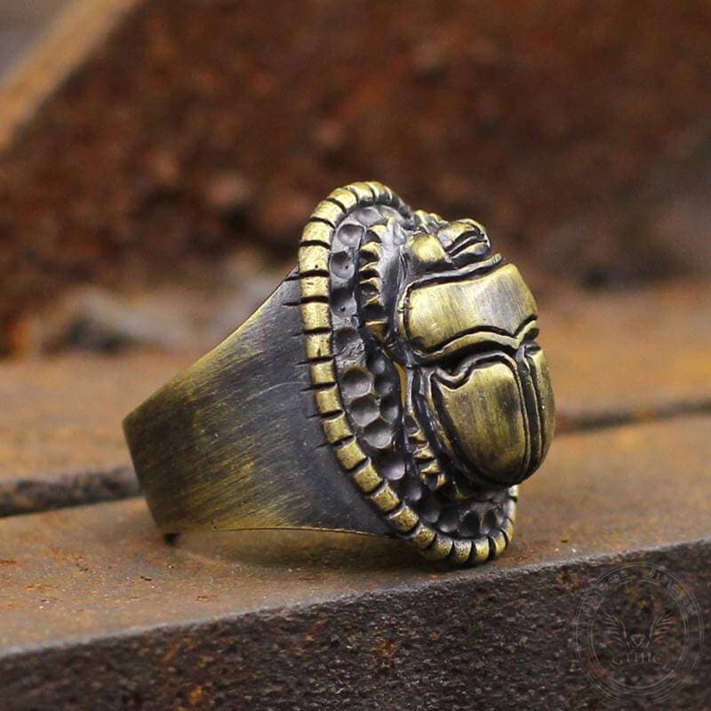 Dung Beetle Brass Egypt Ring | Gthic.com