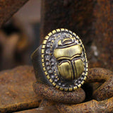 Dung Beetle Brass Egypt Ring
