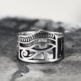 Egyptian Eye of Horus Ankh Stainless Steel Egypt Ring | Gthic.com