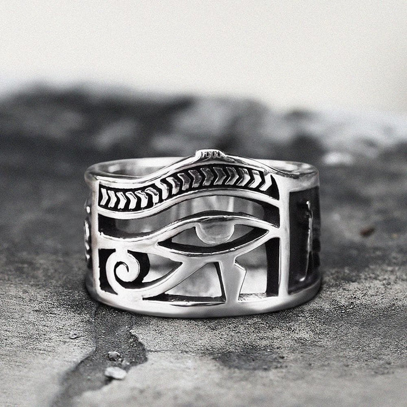 Egyptian Eye of Ra Ankh Stainless Steel Egypt Ring – GTHIC