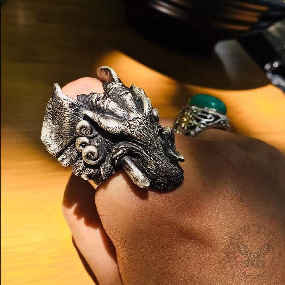 Elephant Sterling Silver Beast Ring | Gthic.com