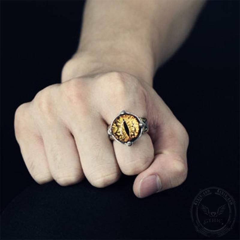 Eye Of Sauron Sterling Silver Ring