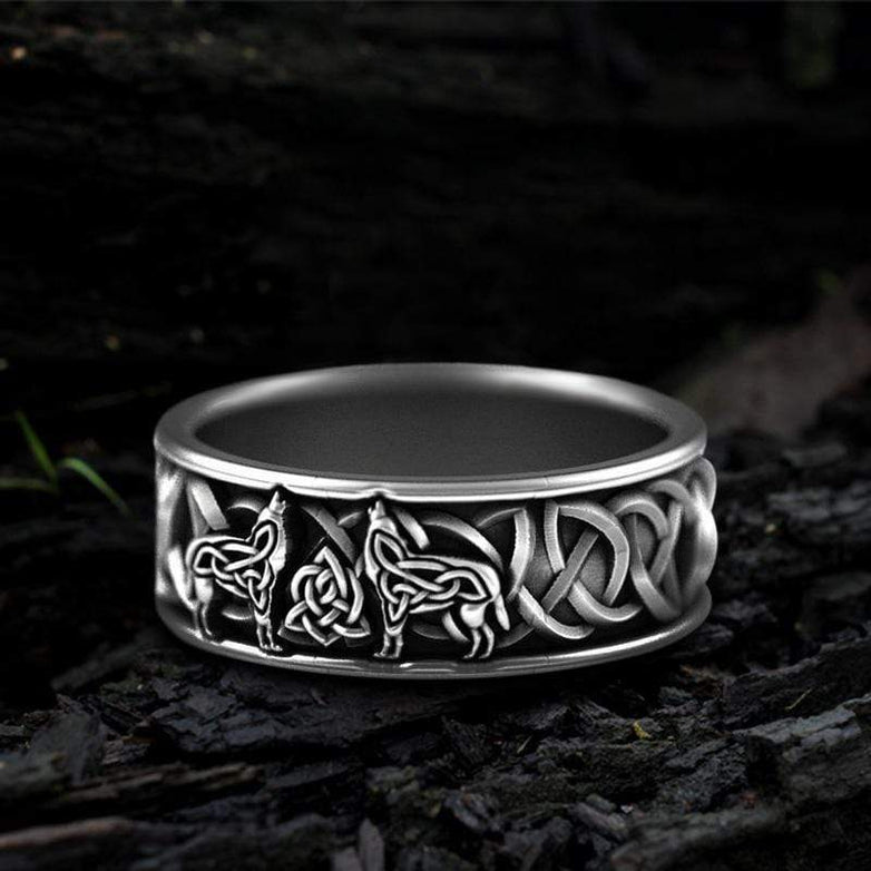 Fenris-Wolf-Edelstahl-Wikinger-Ring