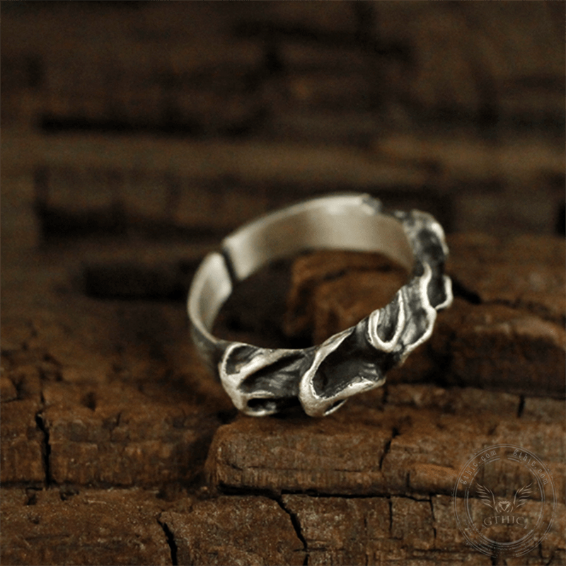 Fire of the Chinese Five Elements Sterling Silver Brass Ring