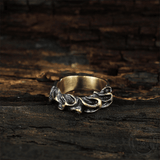 Fire of the Chinese Five Elements Sterling Silver Brass Ring