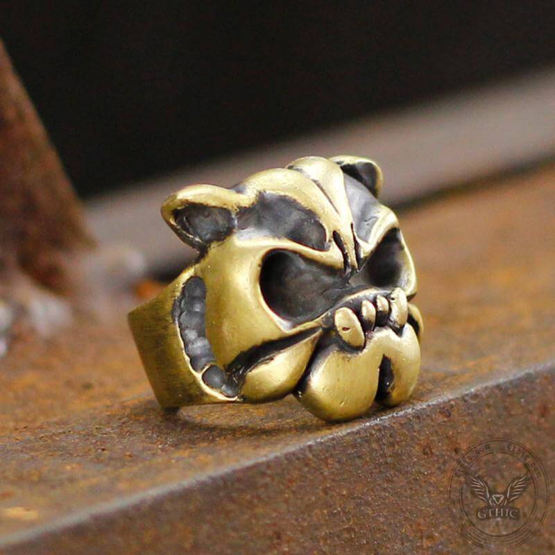 French Bulldog Brass Animal Ring | Gthic.com