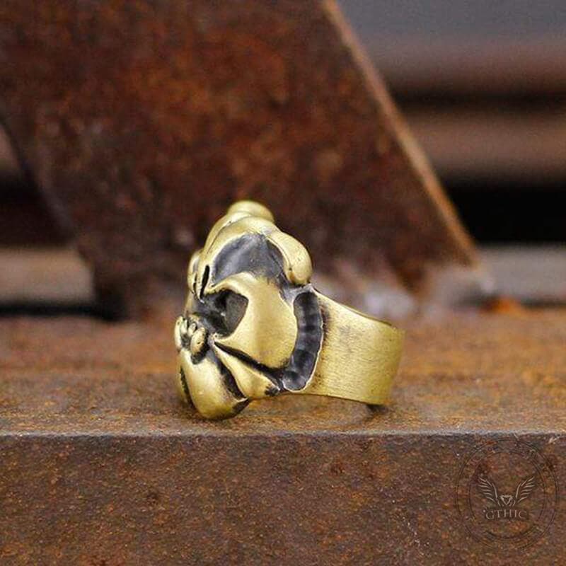 French Bulldog Brass Animal Ring
