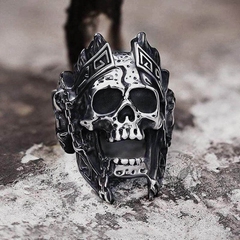 God of War Ares Stainless Steel Skull Ring | Gthic.com