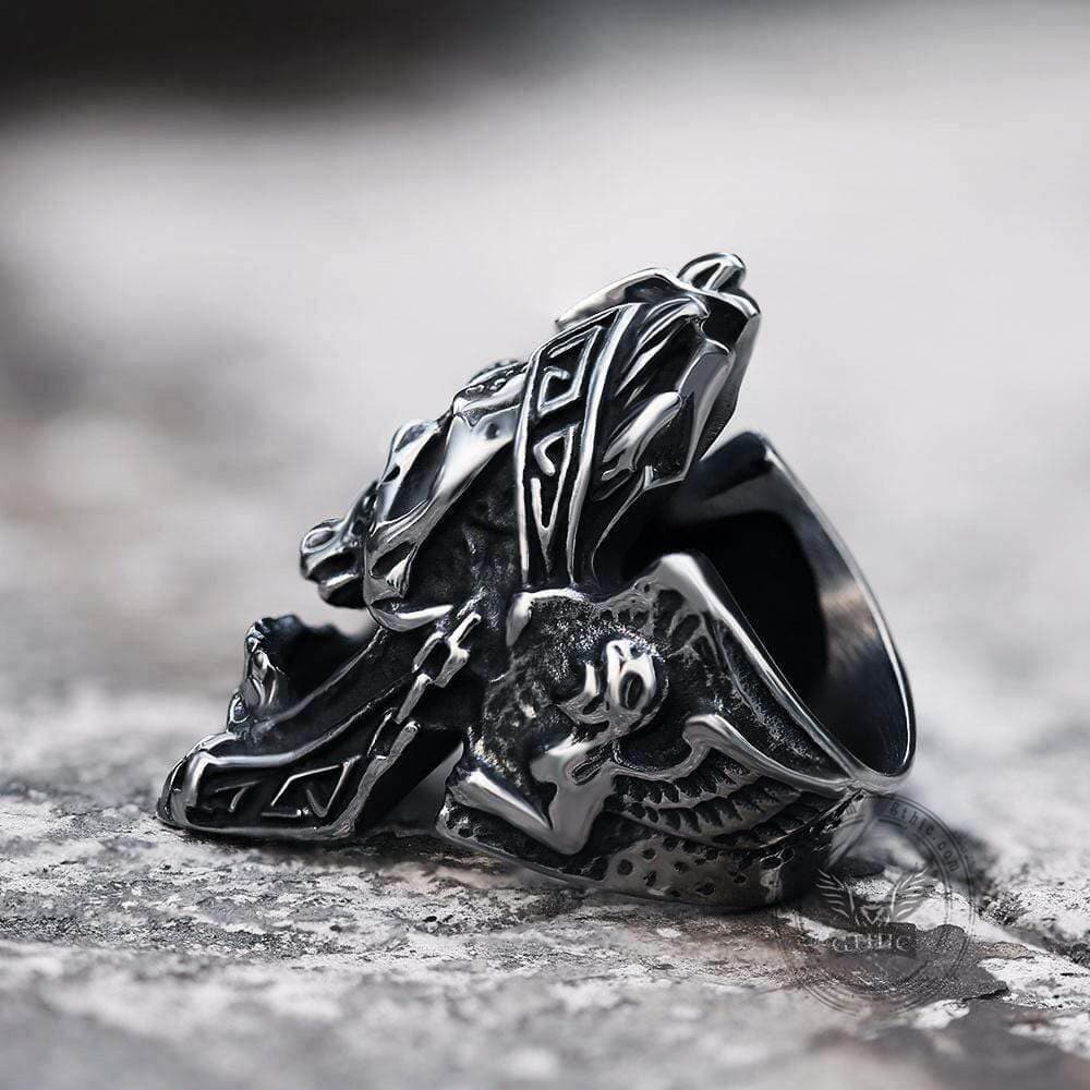 God of War Ares Stainless Steel Skull Ring | Gthic.com