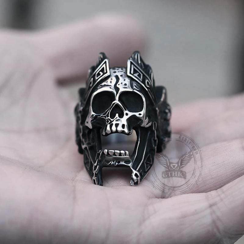 God of War Ares Stainless Steel Skull Ring | Gthic.com