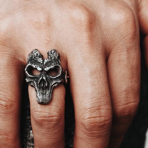 Bague Darksiders en argent sterling tête de mort God Of War