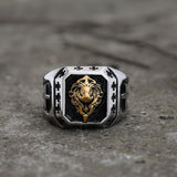 Golden Lion Stainless Steel Beast Ring | Gthic.com
