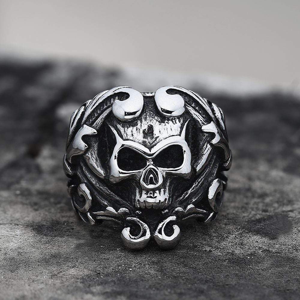 Bones and Skull Wedding Ring Gothic Spooky Biker Skull Ring | Skull wedding  ring, Skull ring, Skull engagement ring