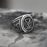 GTHIC Sigil Of Lucifer Stainless Steel Ring 04 | Gthic.com