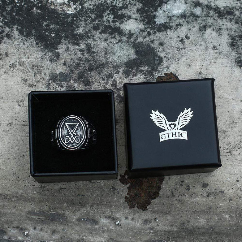 GTHIC Sigil Of Lucifer Stainless Steel Ring