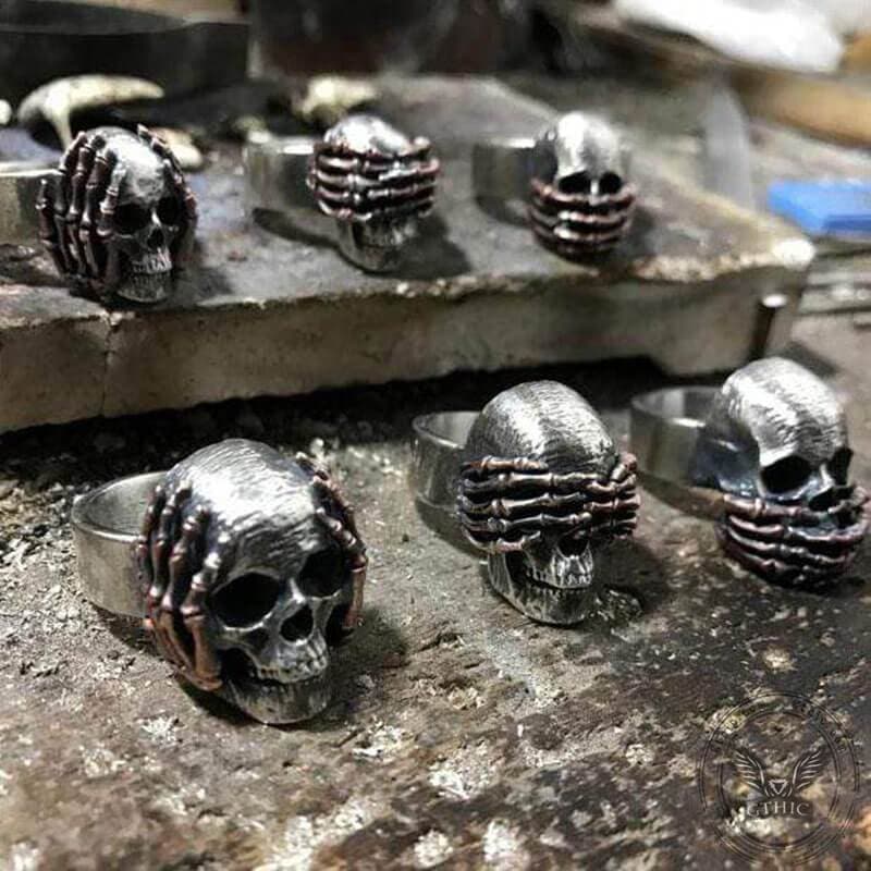 Dark 925 Silver Skull Ring 01 | Gthic.com