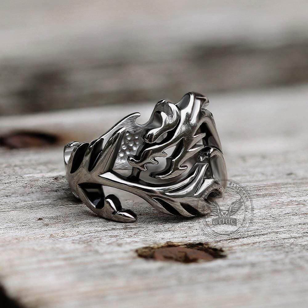 Hollow Dragon Stainless Steel Beast Ring