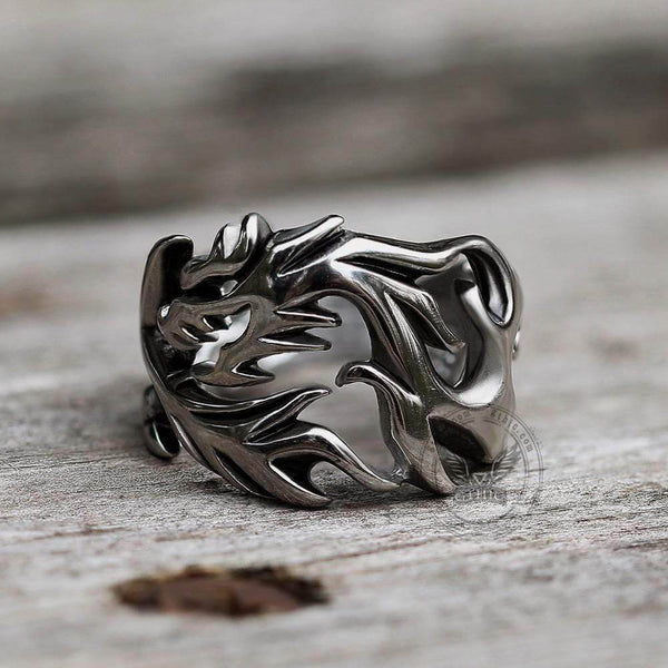 Hollow Dragon Stainless Steel Beast Ring01 | Gthic.com