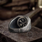 Horus And Anubis Sterling Silver Ring