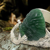 Jade Lion Sterling Silver Auspicious Cloud Ring | Gthic.com