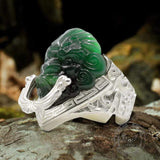 Jade Lion Sterling Silver Auspicious Cloud Ring | Gthic.com