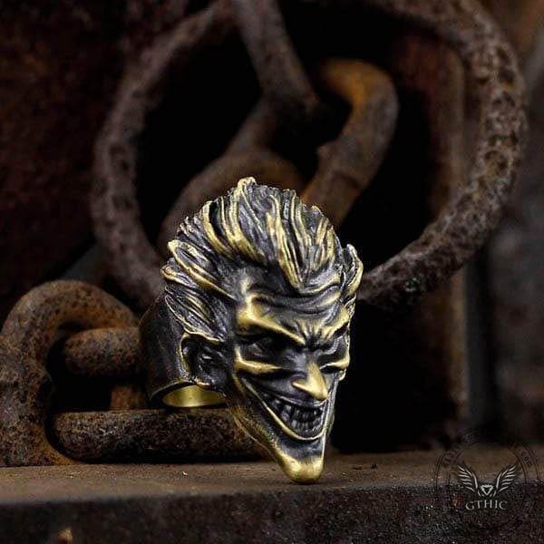 Joker Brass 925 Silver Ring 01 | Gthic.com