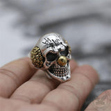 Joker Sterling Silver Skull Ring 03 | Gthic.com