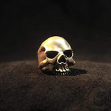 Matte Texture Sterling Silver Skull Ring 03 | Gthic.com
