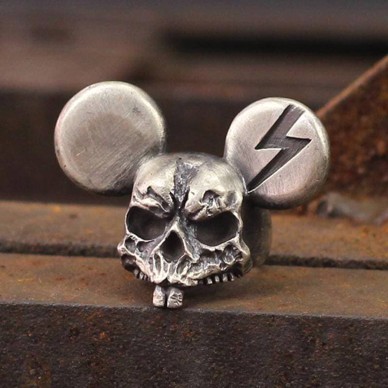 Mickey Brass Skull Ring | Gthic.com