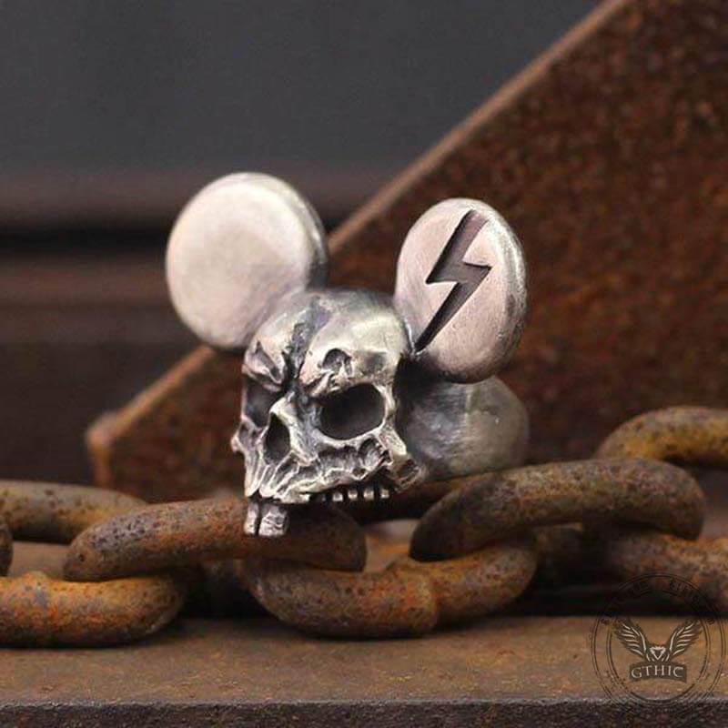 Mickey Brass Skull Ring | Gthic.com