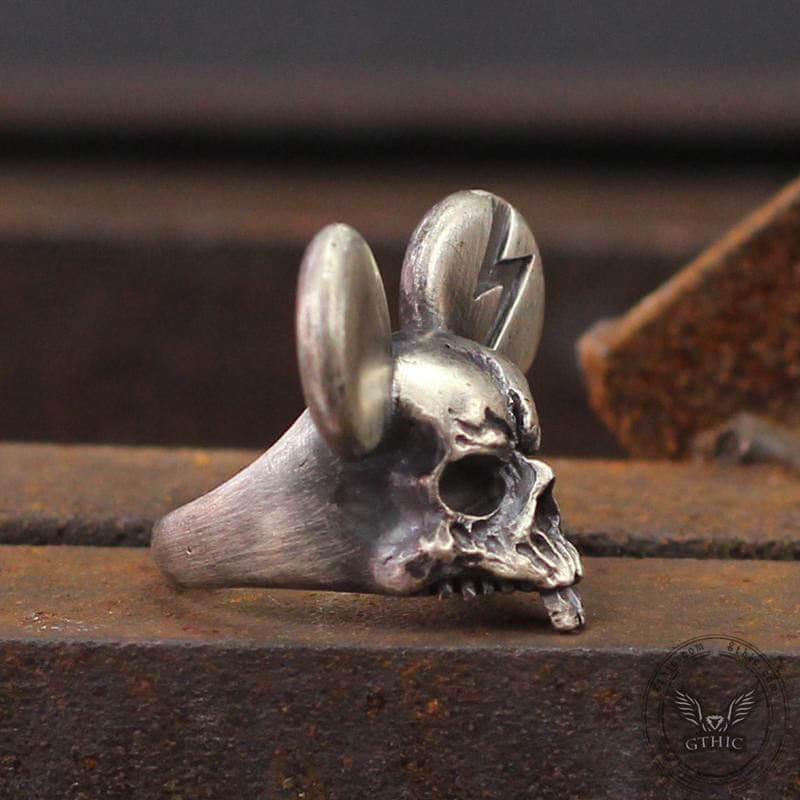 Bague tête de mort en laiton Mickey