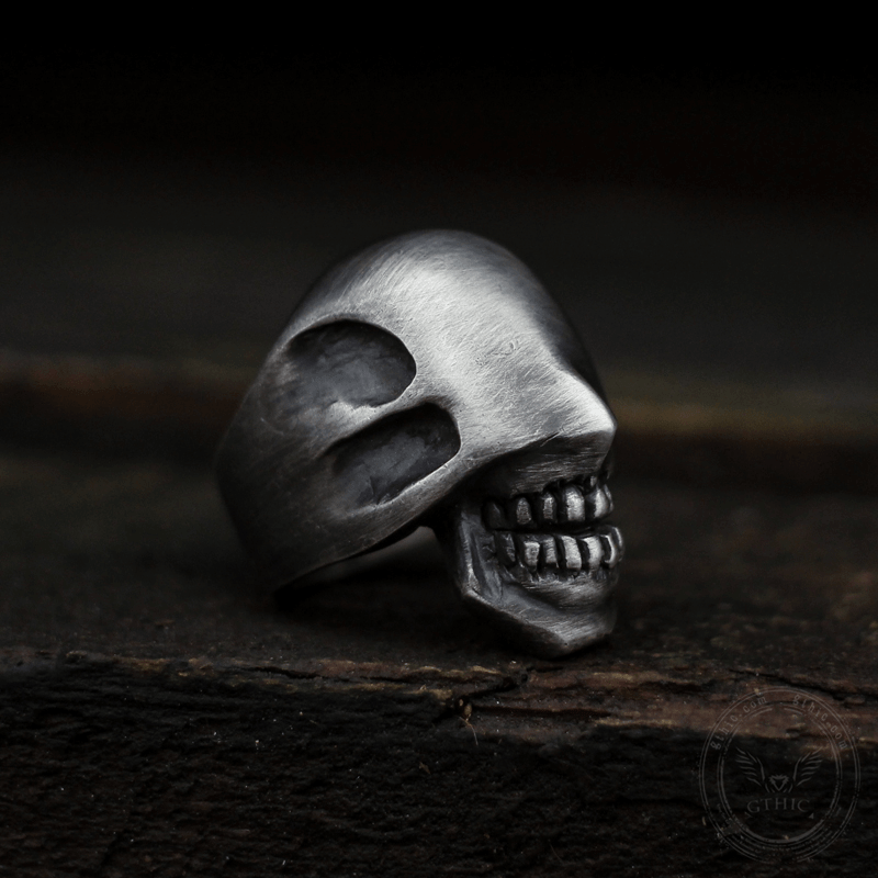 No Face Man Brass Skull Ring