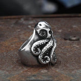 Octopus Skull Stainless Steel Animal Ring | Gthic.com