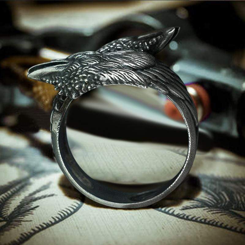 Odin Ravens Huginn and Munin Sterling Silver Viking Ring – GTHIC